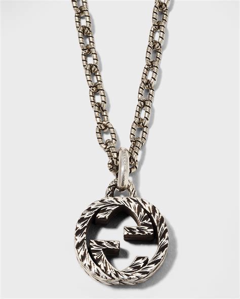 gucci grammy necklace|interlocking g necklace in silver.